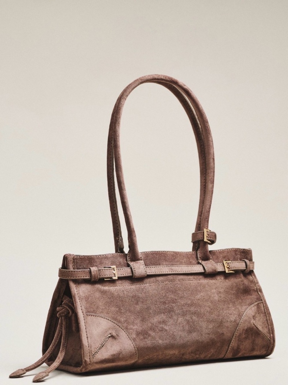 Anthropologie Suede Shoulder Bag in Taupe - Women Bags